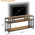 thumbnail image 2 of Garvee 65" TV Stand for TVs up to 75", Entertainment Center with 3-Tier Open Storage Shelves, Media Console Table with Quadruple-Tube Support for Living Room, Rustic Brown, 2 of 4