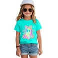 thumbnail image 5 of Staki Kids Halloween Shirts Girls Halloween Shirt Cute Cotton Short Sleeve Tees(Mint Green,5-6 Years), 5 of 5