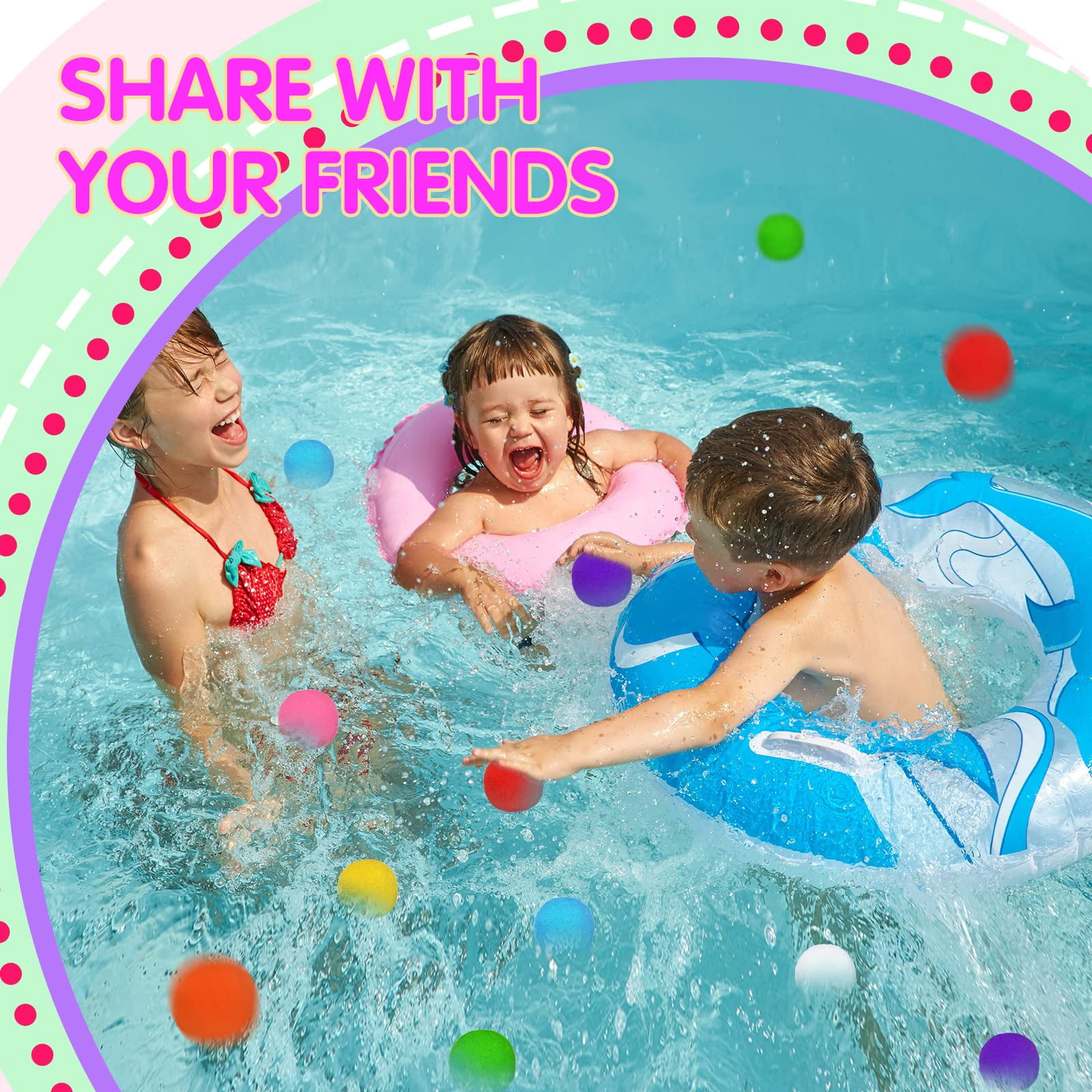 Reusable Water Balloons 200 Count Summer Outdoor Fun Games