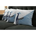 thumbnail image 2 of Ambesonne Animal Throw Pillow Cover 4 Pack, Exotic Peacock Feather, 18", Dark Blue Blue and Black, 2 of 6