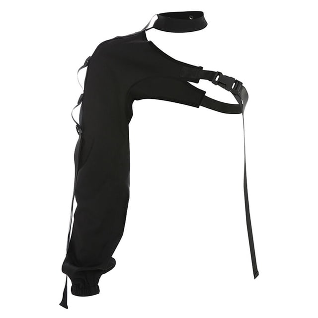 Top Reflectante Streamer Hebilla de Mochila Irregular Camiseta de Manga Larga Diseño Elegante y Moderno Poliéster Material Cómodo Anggrek Otros