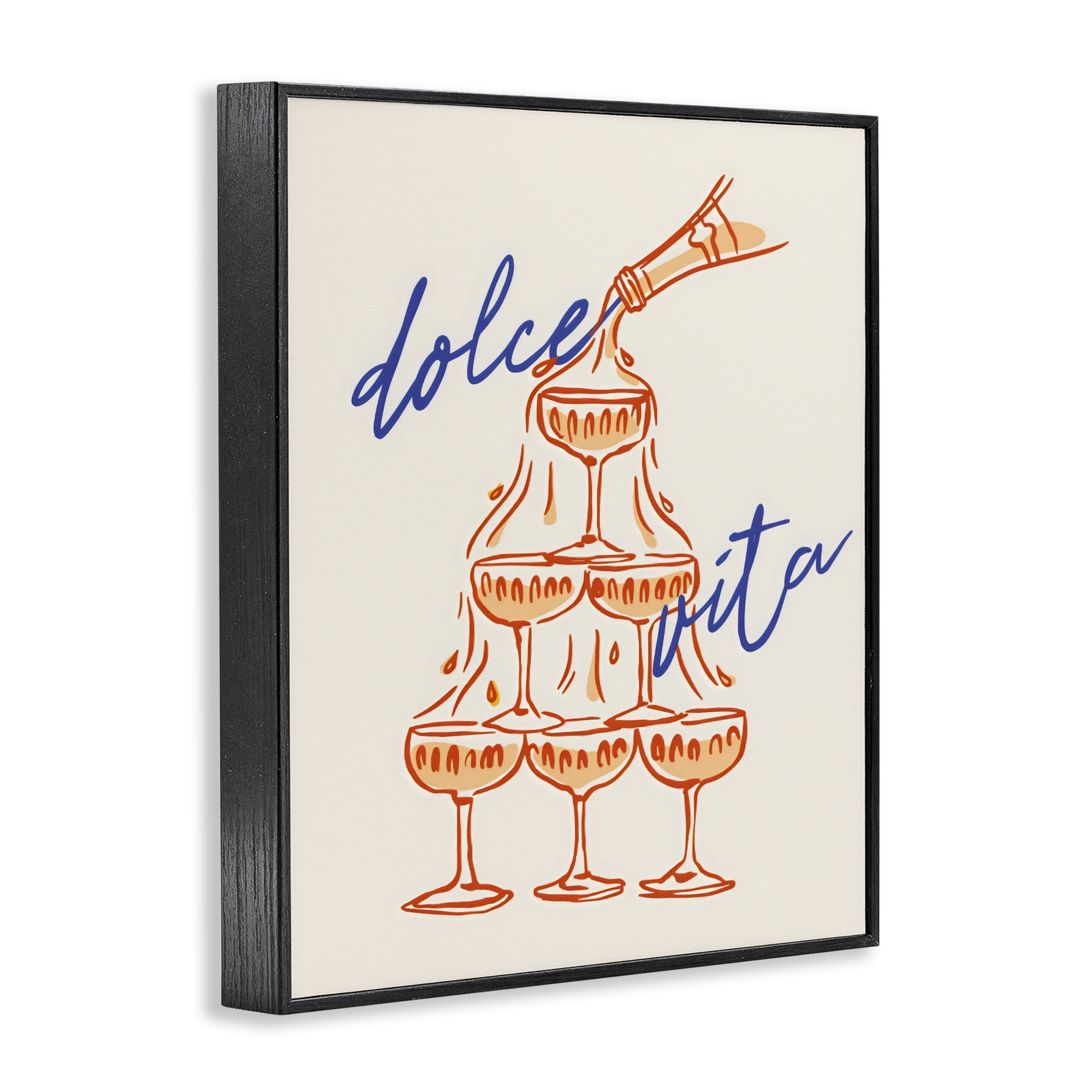 Stupell Industries Dolce Vita Champagne Tower Black Framed Giclee Art, design by The Prints Vibe