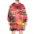 thumbnail image 2 of Wearable Oversized Blanket,Golden Retriever Hawaiian Wearable Blanket Hoodie for Adults,Cozy Hooded Blankets with Super Pockets,Super Warm Fuzzy Pullover for Women & Men, 2 of 6