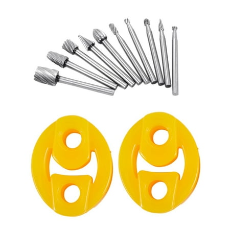 

10Pcs HSS Tungsten Carbide Cutting Burr Set Grinder & 2Pcs Rubber 2 Holes Car Muffler Exhaust Hanger Bushing