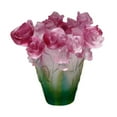 thumbnail image 3 of Jarrón de cristal con flores, centro de mesa, florero decorativo con arreglo floral Rojo, 3 of 9