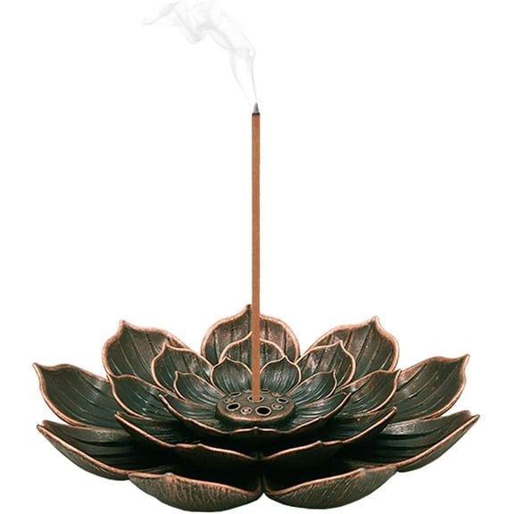 EKIDAZB Lotus Stick Incense Holder - Incense Burner with 5 Incense Holes and Detachable Ash Catcher