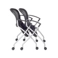 thumbnail image 6 of Regency Cadence Flexible High-Back Nesting Chair with Padded Fabric Seat – Breathable Mesh, Flip-Up Seat & Casters for Training Rooms, Classrooms & Offices (12-Pack, Black), 6 of 8