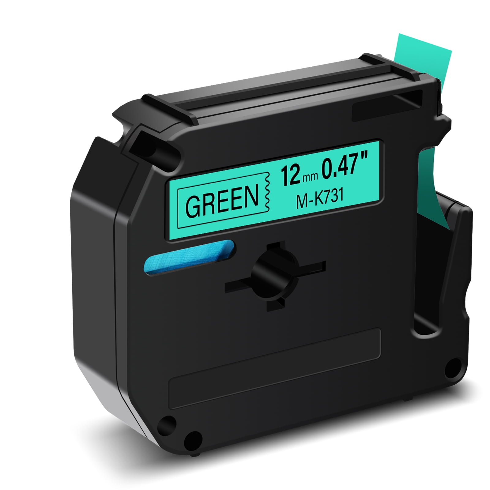 GREENCYCLE 1PK 12mm 8m Black on Green MK731 M731 M-K731 Label Tape Compatible for Brother P-touch PT-100 PT-110 PT-65 PT-70 PT-80 PT-88 PT-90 Label Maker