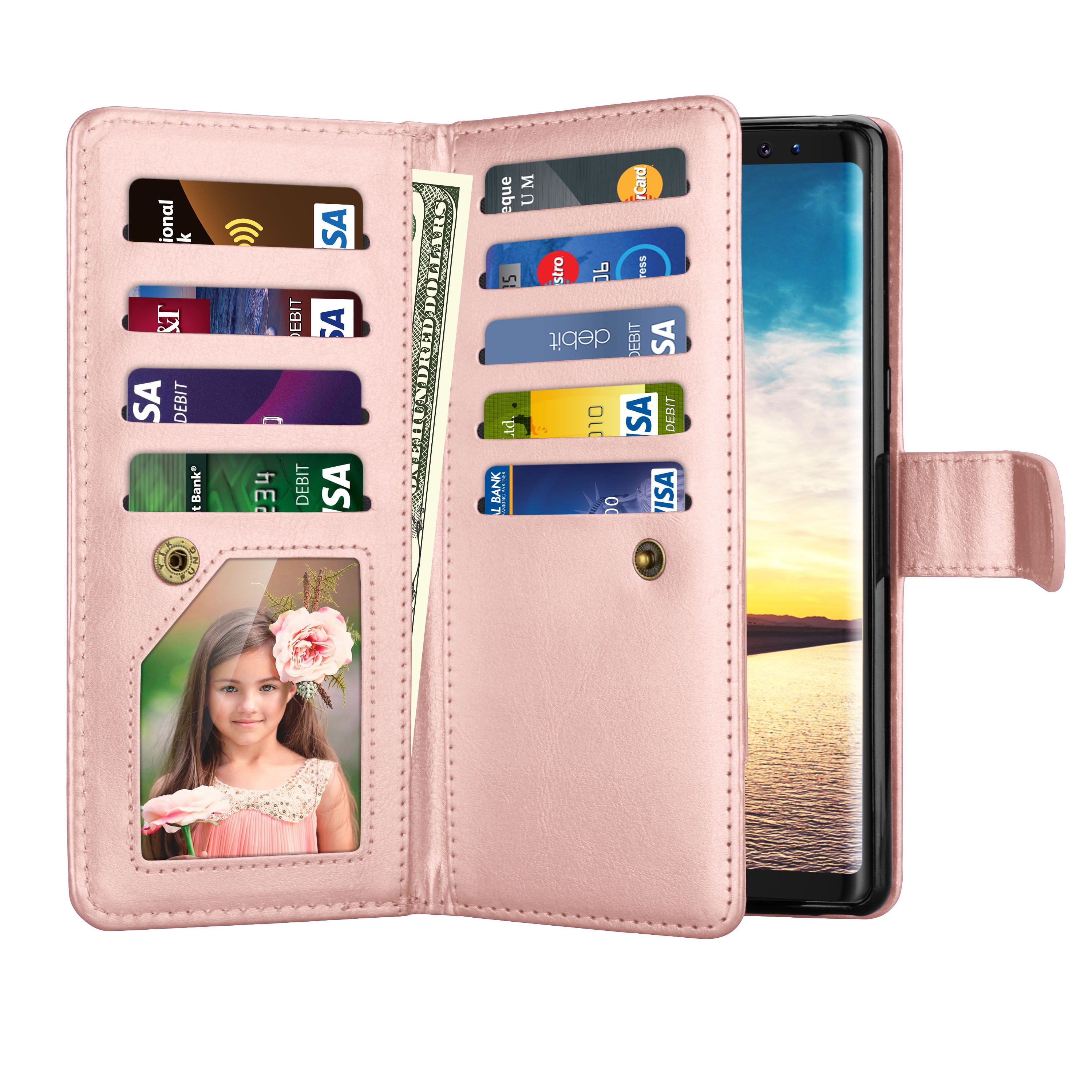  XYX Wallet Case for Redmi Note 12 5G, Crossbody Chain Zipper  Pocket Wrist Totem Flowers Pu Leather Phone Case Kickstand with 8 Card  Slots for Poco X5 5G, Green : Cell