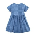 thumbnail image 4 of Penkiiy Summer New Children's Dress Polka Embroidery Knitted Cotton Girls' Short Sleeved Skirt 2 Years Blue, 4 of 6