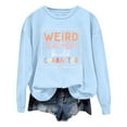 thumbnail image 1 of WEAIXIMIUNG Chandails en Molleton pour Femmes Tendance Automne Mode Loisirs Couleur Unie Manches Longues Imprimé Lettres Col Rond, 1 of 4