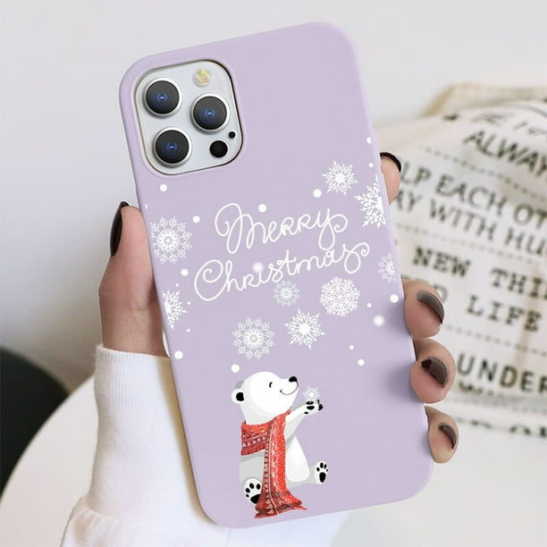Regalo de Año Nuevo dibujos animados lindo Navidad Capa para iPhone 14 13 11 12 Mini Pro Max para iPhone 6 7 8 Plus X XR XS SE2 funda de Papá Noel Tan Jianjun unisex