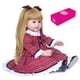 thumbnail image 1 of Muñeca Reborn Decdeal Muñeca Reborn de 24 pulgadas, muñecas realistas para acompañar a bebés, vinilo de silicona y cuerpo de algodón, regalos para niños pequeños con vestido rojo a cuadros Decdeal Muñeca Reborn, 1 of 2