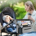 thumbnail image 5 of Universal Stroller Organizer Non Slip Straps Stroller Caddy with Insulated 2 Cup Holder-Detachable Phone Bag & Shoulder Strap,Fits for Stroller like Uppababy,Baby Jogger and Pet Stroller, Gray, 5 of 5