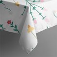 thumbnail image 3 of Floral Square Tablecloth 42x42in(107x107cm) – Waterproof Polyester Printed Table Cover, Wrinkle Resistant & Washable for Kitchen Dining Picnic Party Decor, Thanksgiving,Christmas, Spring,Flower, 3 of 6