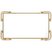 Linon Mia Metal and Mirrored Mid-Century 2 Level Rolling Bar Cart in Gold