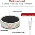 thumbnail image 2 of Electric Large Candle Warmer Plate - Ceramic Candle Wax Warmers Timer Adjust Fragrance Intensity Auto Shut Off for Home Office  Aromatherapy Fragrance and Heating Beverage  Milk  Tea  Hot, 2 of 6