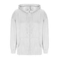 thumbnail image 6 of SwiftWear Women's Faux Suede Jacket Oversized Hooded Zip Up Sweatshirts Casual Outerwear​​ Fashion, White, 6 of 7