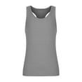 thumbnail image 4 of Sakmal Tank Tops Men Gray Crew Neck Gray Breathable Camisole Muscle Solid Workout Tunic Tops, 4 of 7