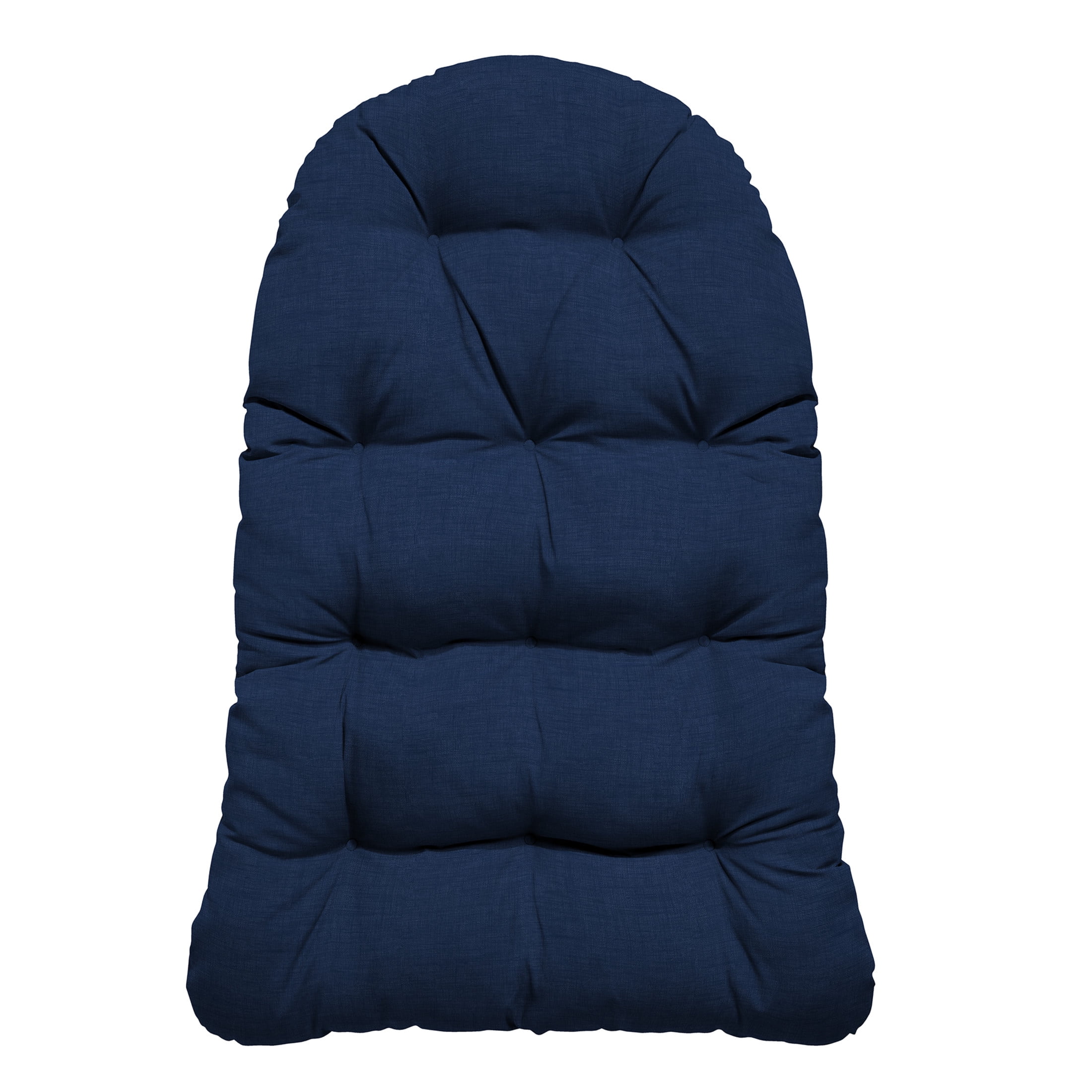 ARDEN Plush Indoor / Outdoor Egg Chair Cushion, 34 x 49, Water Repellent, Fade Resistant, Tufted for Comfort Sapphire Blue Leala