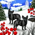 thumbnail image 2 of CafePress - FRENCH BULLDOG DOG WINTER BERRIES -  Round Wood Ornament 4", 2 of 2