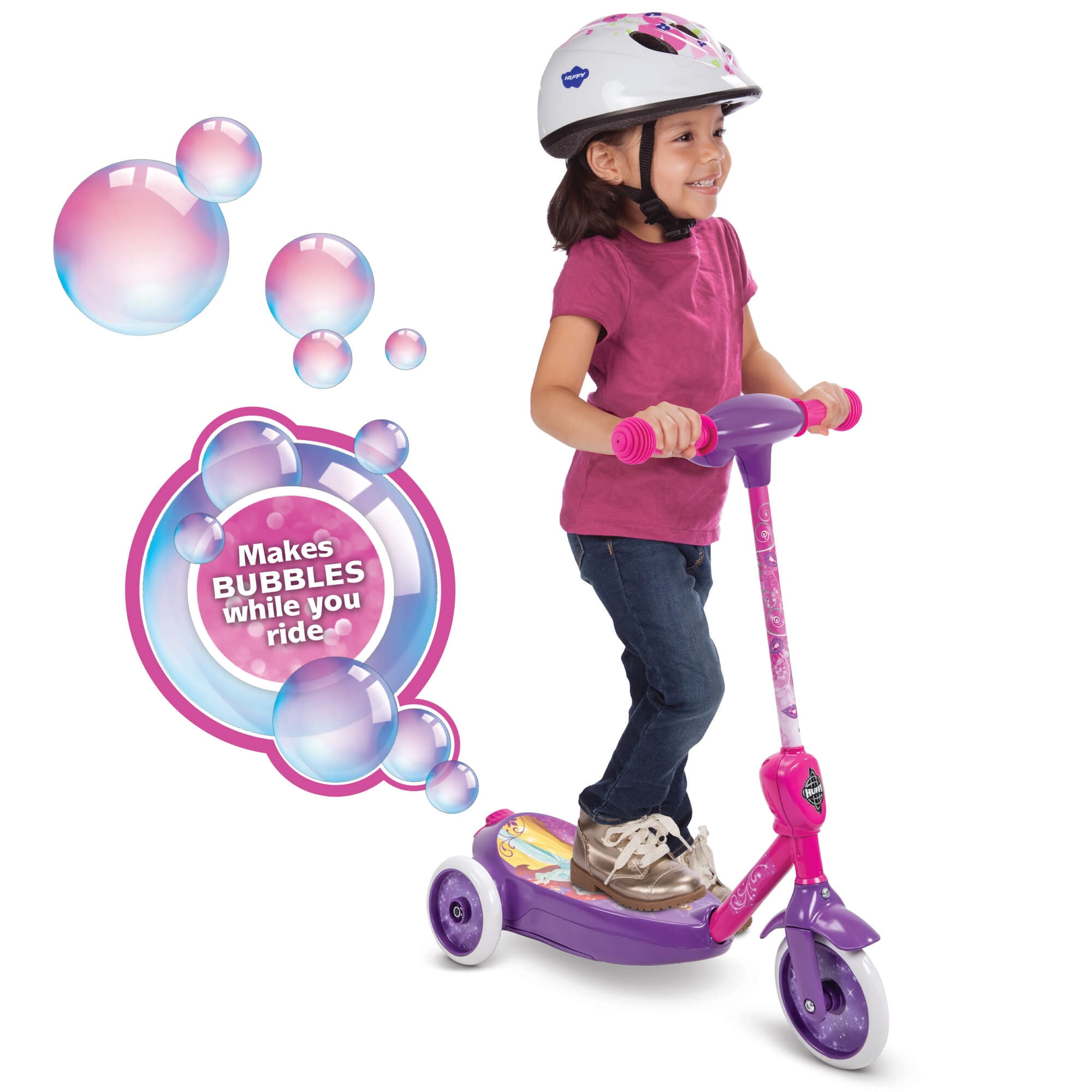 Huffy Disney Princess Girls’ 6V Electric 3-Wheel Bubble Scooter 