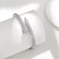 thumbnail image 3 of 6 Ct Round Cut White Moissanite Bangle Bracelet 14K White Gold Plated, 3 of 4