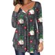 thumbnail image 1 of Pntutb Mujer Casual Suelto Cuello Redondo Botón Manga Larga Estampado De Navidad Top Pntutb Pntutb-6257, 1 of 5