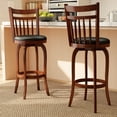 thumbnail image 4 of Costway 30” Swivel Bar Stools Set of 4 with Backs, Solid Wood Legs & Footrest for Home Bar Expresso, 4 of 9