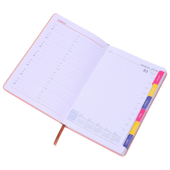 LOLIPPYY Schedule Book 2026 Daily Planner With Hourly Schedule In Pink Paper For English Learners At Home Use 1Pack Back to School