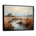 thumbnail image 2 of Designart "Morning Marshes Denmark Misty painting" Landscapes Floater Framed Canvas Print, 2 of 7