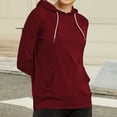thumbnail image 5 of HongQid Women's Slim Fit Pullover Hoodie Lightweight Long Sleeve Kangaroo Pocket Basic Casual Sweatshirt, 5 of 6