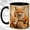 Black, variant on Fox Family Coffee Mug, Woodland Animal Mug, Ceramic 11 oz