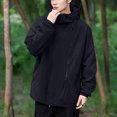 thumbnail image 4 of M-5X Big & Tall Jackets for Men Long Sleeve Plus Size Raincoats Mens Casual Solid Zip Up Breathable Hiking Jacket with Zipper Pockets and Hoodies, 4 of 7