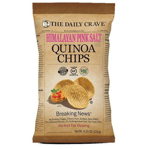 The Daily Crave Quinoa Chips Himalayan Pink Salt -- 4.25 oz Pack of 3