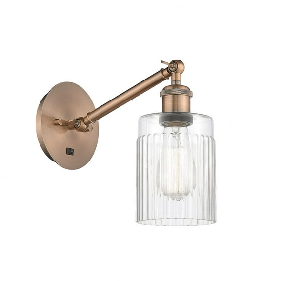 317-1W-AC-G342-LED-Innovations Lighting-Caledonia - 1 Light Wall Sconce In Industrial Style-11.38 Inches Tall and 5.3 Inches Wide Antique Copper Clear