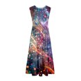 thumbnail image 4 of Viikei Women's Casual Summer Tank Dress Sleeveless,Women's Fashionable Sleeveless Pocket Round Neck Printing Loose Long Dress Multicolor S, 4 of 5