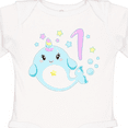 thumbnail image 4 of Inktastic Happy 1st Birthday with Cute Narwhal Stars and Bubbles Boys or Girls Long Sleeve Baby Bodysuit, 4 of 5