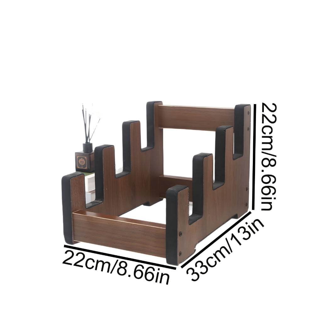 Space Saving Guitar Rack Wood Construction Stores Electric Bass Guitars Securely Soft Padding Prevents Scratches