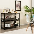 thumbnail image 2 of Costway Rustic Wine Rack Table 13 Bottles Wine Bar Cabinet Freestanding with Glass Holder, 2 of 10