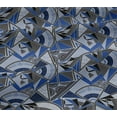 thumbnail image 5 of oneOone Viscose Jersey Medium Blue Fabric Triangle & Art Geometric Sewing Craft Projects Fabric Prints By Yard 60 Inch Wide, 5 of 5