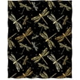 thumbnail image 2 of Dragonfly Blanket Gifts for Women Kids Girls Home Bedroom Living Room Birthday Christmas Decor Soft Cozy Lightweight Throw Blankets Golden Black 60"x80", 2 of 6