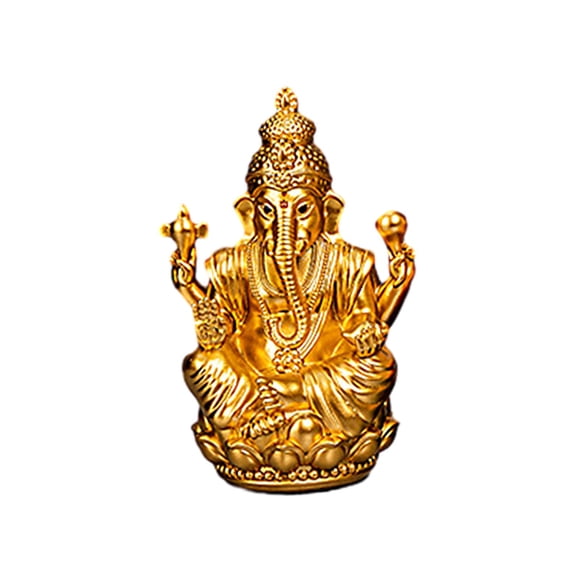 Langgg Indian Ganesha Figurine Crafts Feng Shui Gift Lord Ganesh Statue Hindu God Miniature Sculpture Decorative Art Piece