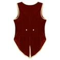 thumbnail image 6 of Aislor Boys Medieval Renaissance Vest Tailcoat Victorian Vintage Waistcoat Velvet Jacket Steampunk Red 14, 6 of 7
