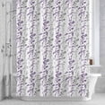 thumbnail image 3 of Purple and Grey Leaf Shower Curtain for Bathroom Decor, Abstract Farm Plants Floral Branches Waterproof Fabric Shower Curtain, 72"x84" Set with 12 Hooks, 3 of 9