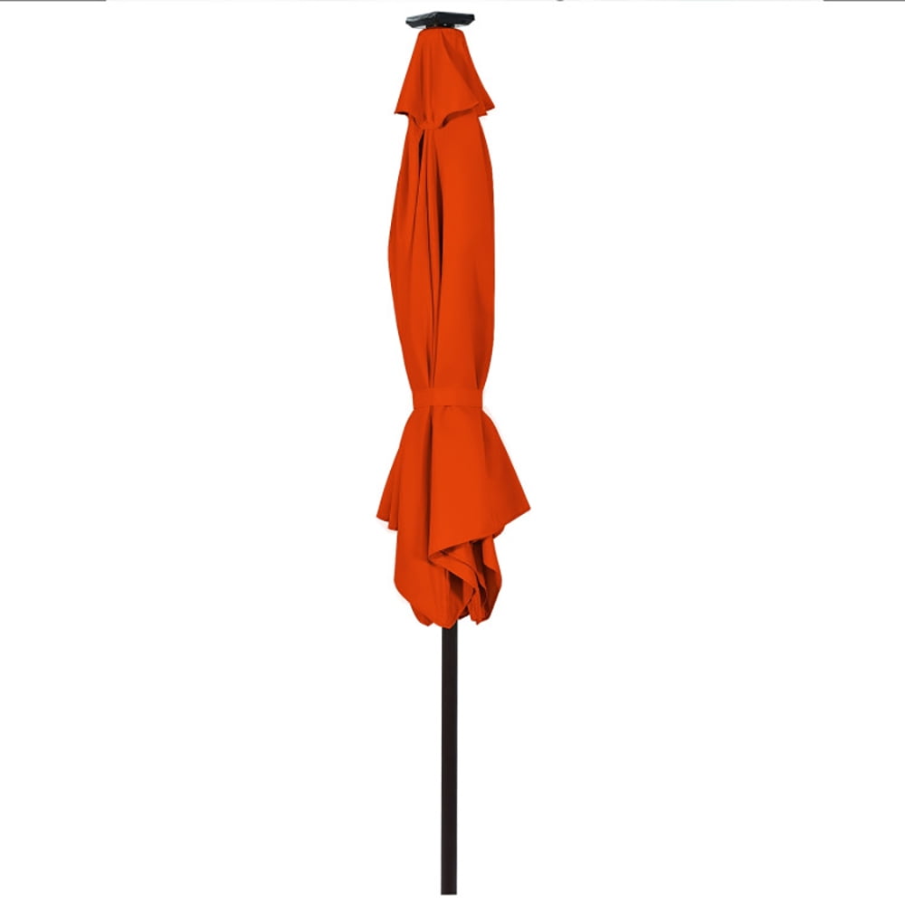 Aimee Lii 9 Feet Solar LED Lighted Patio Market Umbrella Tilt Adjustment Crank Lift, Sunbrella Patio Umbrellas, Orange Aimee Lii 9 Feet Solar LED Lighted Patio Market Umbrella Tilt Adjustment Crank Lift, Sunbrella Patio Umbrellas, Orange
