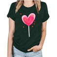 thumbnail image 1 of Meichang T-Shirts Cœur d'Amour pour Femmes T-Shirts de la Saint-Valentin T-Shirts Graphiques Cœur Manches Courtes Coupe Ample Pull Col Rond Mignon T-Shirts Blouses, 1 of 6