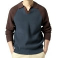 thumbnail image 2 of SDNall Men's Raglan Sleeve Sweater, Solid Color Knit Pullover with V-Neck Collar for Casual Style, 2 of 8