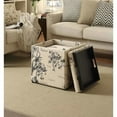 thumbnail image 2 of Designs4Comfort Park Avenue Ottoman in Botanical Multi-Color Fabric and Wood, 2 of 3