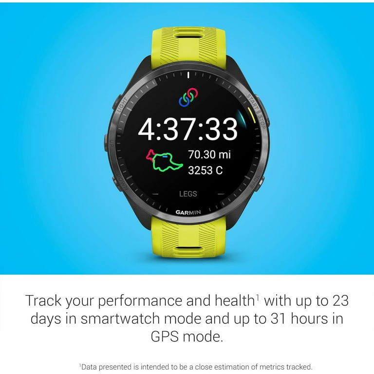 GARMIN, Forerunner 965 GPS Running Smartwatch, Amp Yellow and